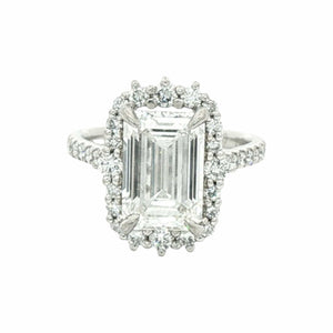 4.50CTW Lab-Grown Diamond Halo Engagement Ring | 14K White Gold