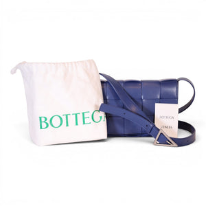 Bottega Veneta Intrecciato Blue Leather Cassette Crossbody