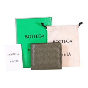 Bottega Veneta Intrecciato Leather Wallet In Olive Green