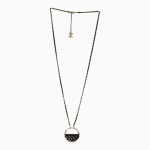 Chanel 2023 Quilted Flap Bag Enamel Necklace