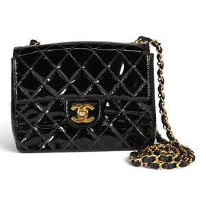 Chanel Classic Patent Mini Square Flap Bag