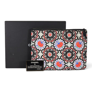 Chanel Multicolor Quiled Printed Canvas O-Case Pouch