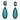 Turquoise and Diamond Earrings | 14K Yellow Gold & Sterling Silver