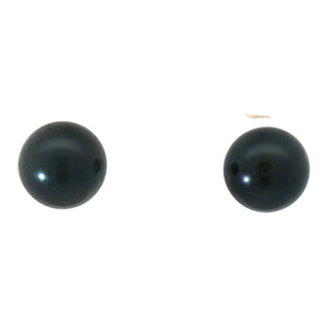 7mm Cultured Blue Pearl Earrings | 14K Yellow Gold