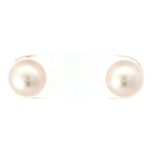 7mm Cultured Pink Pearl Earrings | 14K Yellow Gold