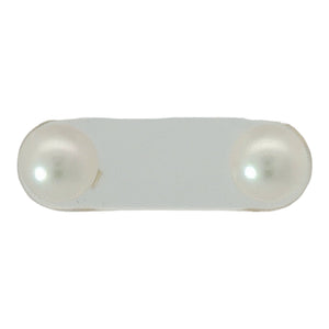 7mm Cultured White Pearl Earrings | 14K Yellow Gold