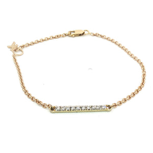 Bar Diamond Pendant Bracelet | 14K Yellow Gold