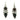 Black and Brown Stone Earring | Sterling Silver