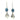 Blue Oval Feather Earrings | Sterling Silver