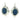 Blue Stone Bezel Earring | Sterling Silver