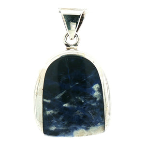 Dark Blue Inlay Pendant  | Sterling Silver