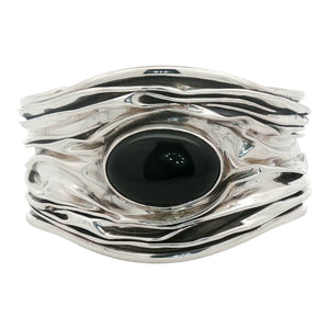 Dominique Dinouart DDD Black Onyx Modernist Cuff Bracelet | Sterling Silver