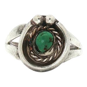 Green and Brown Rope Acccented Ring | Sterling SIlver