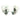 Green Carved Mask Earring | Sterling Silver