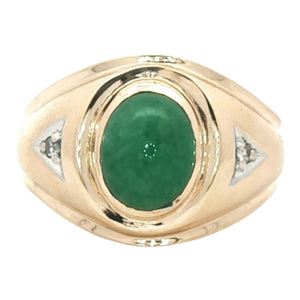 Jadeite Men's Ring | 10K Yellow Gold