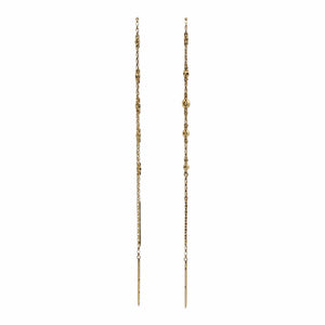 LAB Threader Diamond Earrings | 14K Yellow Gold