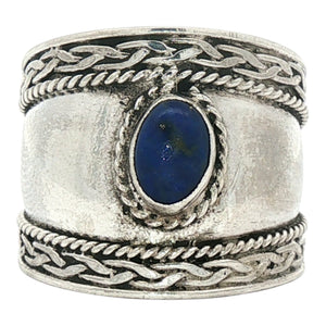 Lapis Rope Accented Ring | Sterling SIlver