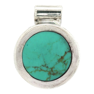 Light Blue Stone Bezel Pendant | Sterling Silver