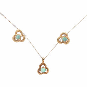 Opal Necklace and Earring Set | 14K Yellow Gold