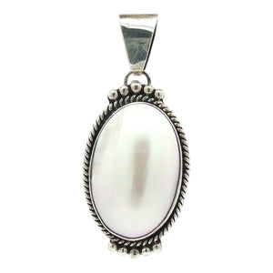 Oval Inlay Pendant | Sterling Silver