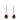 Red Teardrop Earrings | Sterling Silver