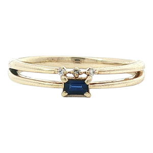Sapphire and Diamond Fashion Ring | 14K Yellow Gold