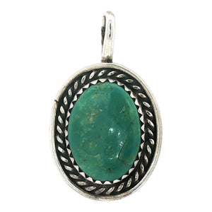 Teal Oval Pendant | Sterling Silver