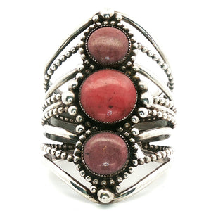 Three Stone Cuff Bracelet | Sterling Silver