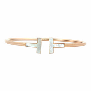 Tiffany T Wire Bracelet Mother of Pearl | 18K Rose Gold