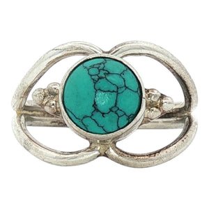 Turquoise Beaded Bezel Ring | Sterling SIlver