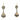 Vintage Konstantino Drop Earrings | 18K Yellow Gold & Sterling Silver
