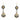 Vintage Konstantino Drop Earrings | 18K Yellow Gold & Sterling Silver