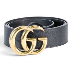 Gucci GG Marmont Black Leather Belt Gold Hardware Size 95/38