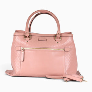 Gucci Pink Microguccissima Leather Top Handle Bag with Strap