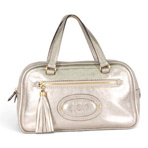 Loewe Metallic Amazona Silver Leather Satchel Bag