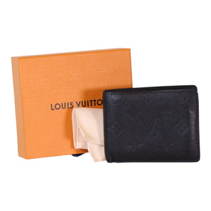 Louis Vuitton Wallet in Black Shadow Calfskin Leather