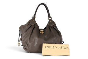 Louis Vuitton Mahina L Hobo in Perforated Taupe Leather