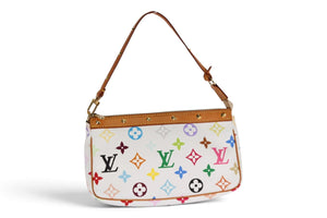 Louis Vuitton Monogram Multicolor Pochette Accessories White