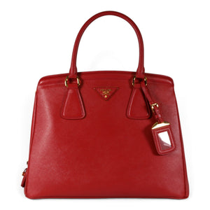 Prada Saffiano Lux BN2274 Double Zip Tote Red