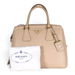 Prada Saffiano Lux Galleria Medium Tote Bag Beige/Cammeo