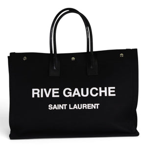Saint Laurent Rive Gauche Canvas Tote Bag Black