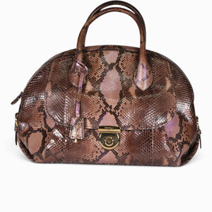 Salvatore Ferragamo Fiamma Python Satchel Bag