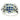 14K W/G Ring W/Cabochon Blue Sapphire & Round White Diamond - 14K 7.16g, 21 Blue Sapphire 3.54cts, 28 Dia Round White 0.68cts (R01813-06932)