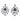 18K W/G Earrings W/Pear, Round Blue Sapphire & Round White Diamond - 18K 23.05g, 150 Blue Sapphire 5.36cts, 298 Dia Round White 2.28cts